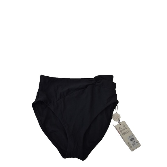 Calia Swim Bottom Womens Small Pure Black High Rise‎ Side Twist Tie NEW - Picture 1 of 4